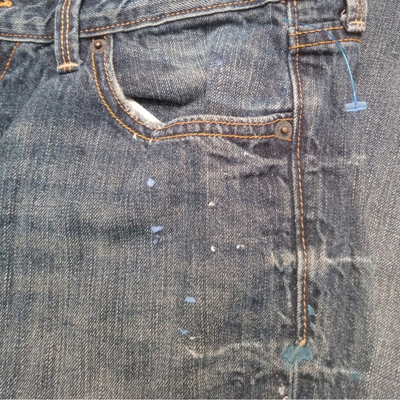 Old Navy Jeans Distressed Stonewash Stylish Paint Splatter Denim Size 8 - Picture 4 of 15